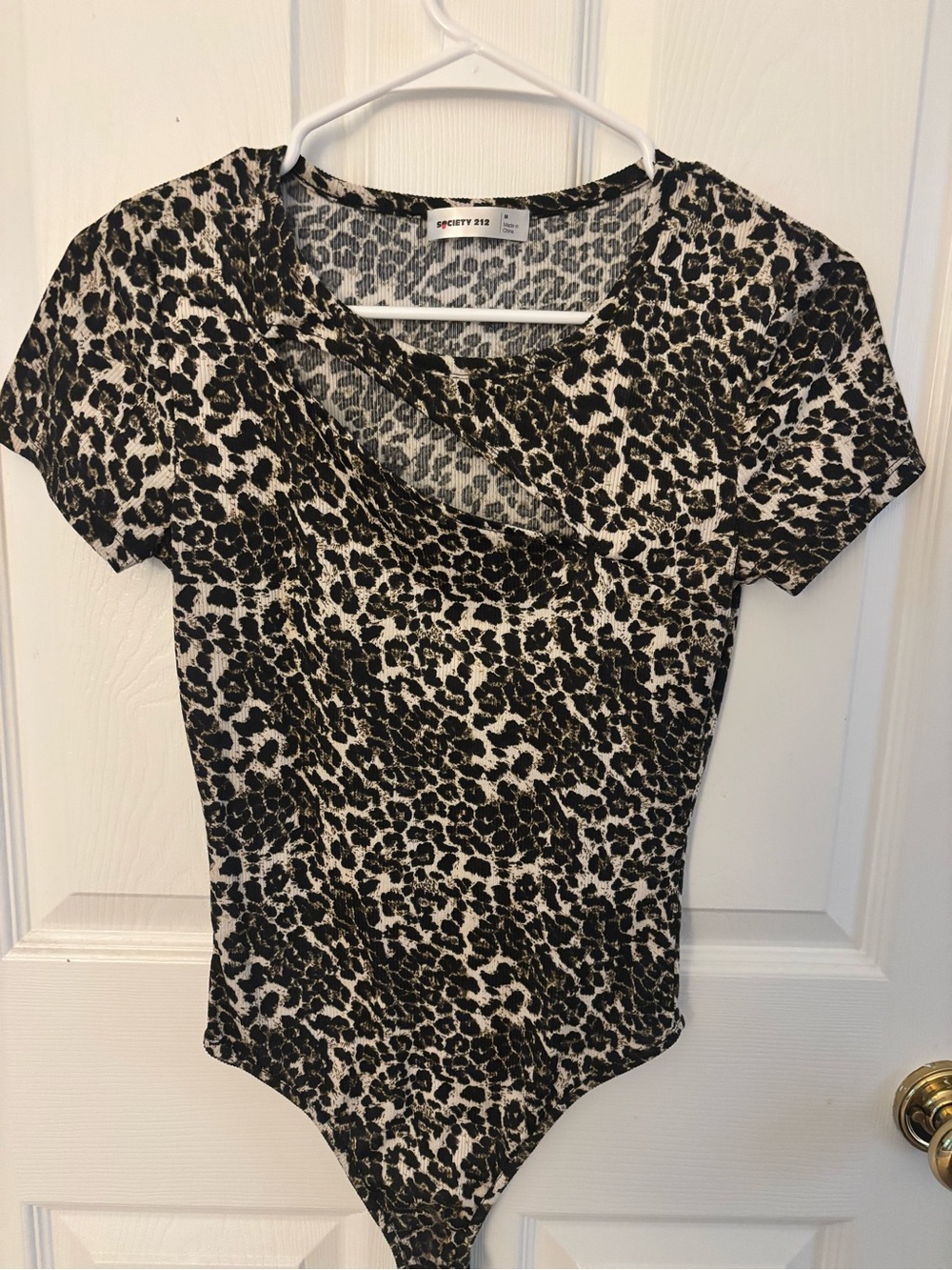 Society Black & Cream Leopard Print Bodysuit
